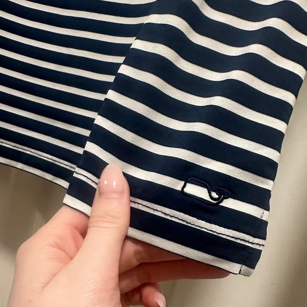 Vineyard vines sankaty Classic Navy and White Striped Long Sleeve Top - Picture 2 of 3